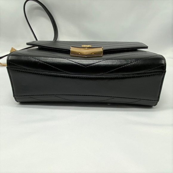 Chanel Black Medal Envelope Flap Bag Chevron Calfskin - Picture 7 of 12